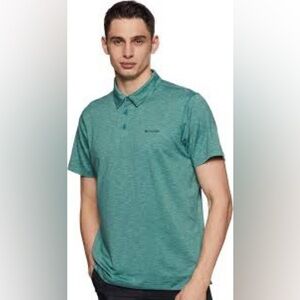 Columbia Omni-wick heathered green polo shirt size medium